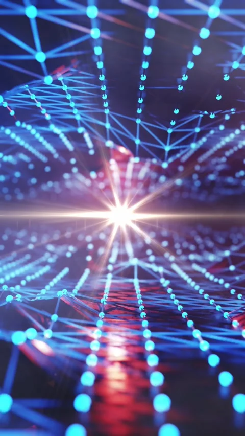 Abstract Visualization Of Glowing Blue Data Connections Stock Footage 321810758