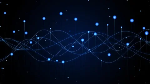 Abstract visualization of glowing blue spheres connected by int.. Stock Footage 346085883