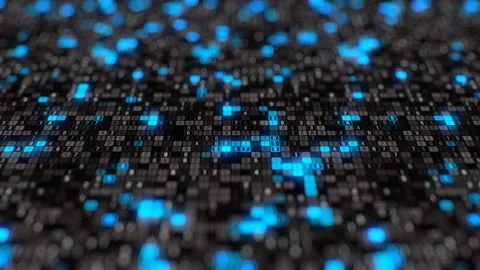 Abstract visualization information technology black blue hexadecimal big data Free Stock Footage 93602020