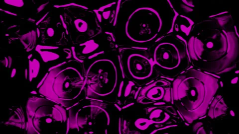 Abstract visualization of many loud speakers beating the rhythm on a black Stock Footage 200846606