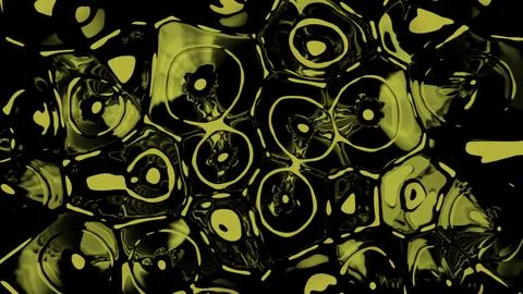 Abstract visualization of many loud speakers beating the rhythm on a black Stock Illustration