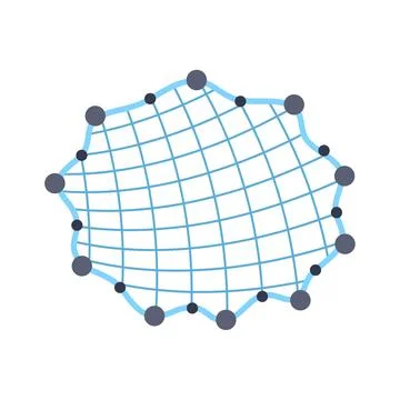 Abstract visualization of network connectivity and digital communication grid Stock Illustration