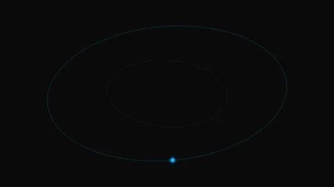 An abstract visualization of an orbital trajectory path on black background Stock Footage 339617096