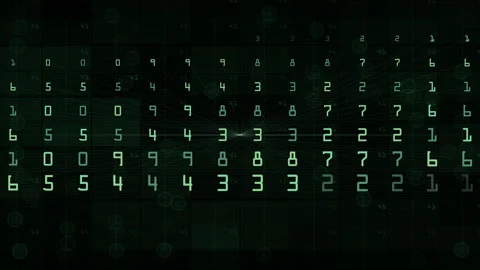 Abstract Visualization of Randomized Numbers Futuristic Digital Interface Video stock 297398421