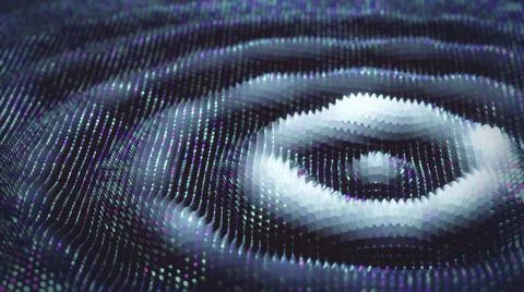 Abstract visualization of sound-induced liquid vibrations music visualizer Stock Illustration