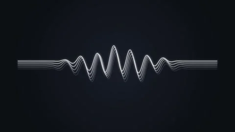 Abstract visualization of a sound wave with multiple pulsating bright lines.. Stock Footage 346845580