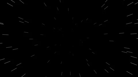 Abstract visualization of a starfield with white streaks on a black background Video stock 335117834