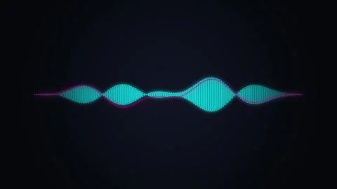 Abstract visualization of a vibrant blue and pink audio waveform oscillatin.. Stock Footage 346845581