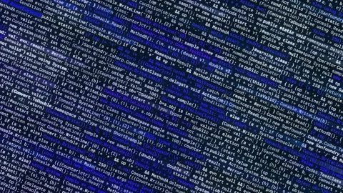 Abstract visualization of a virus spreading as a computer code, concept of Stock Footage 156965936