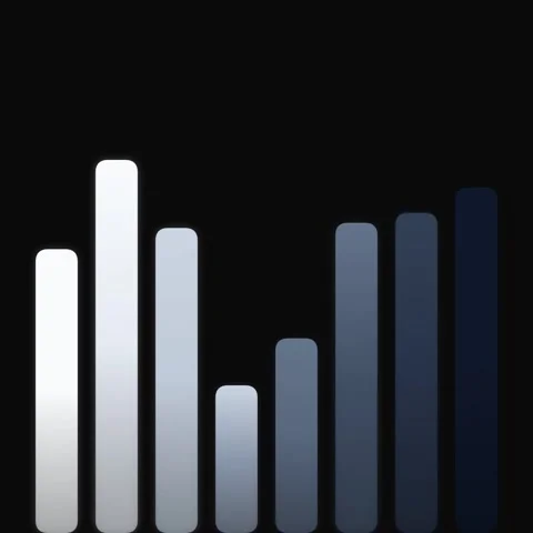 Abstract visualizer with animated bars on a black background, perfect for m.. Stock Footage 327259603