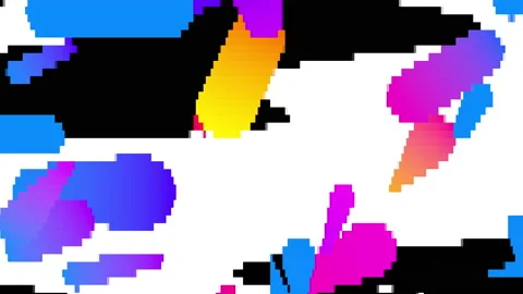 Abstract visuals of acid-bright 2d objects with shadows Stock Footage 164252138