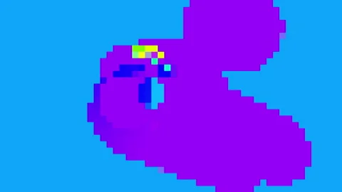 Abstract visuals of acid-bright 2d objects. Experimental loopable animation. Stock Footage 166135570