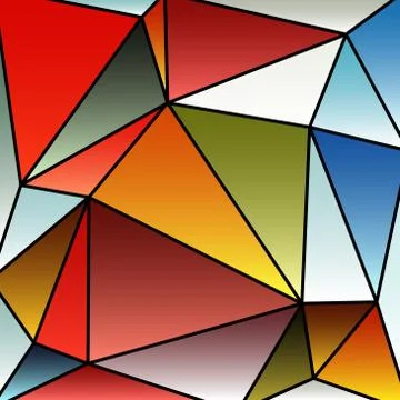 Abstract vitrage with triangular multi colors grid Stock Illustration