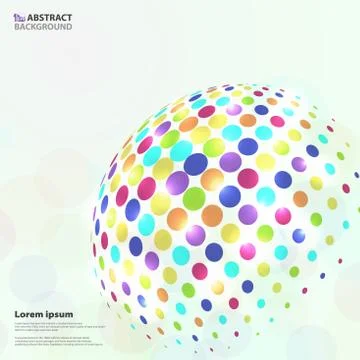 Abstract vivid colorful circle pattern in global shape background. Stock-Illustration