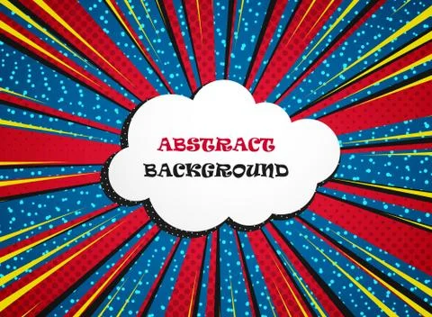 Abstract vivid colorful comic background with copy space in sun burst theme. Stock Illustration