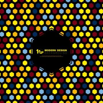 Abstract vivid colorful design of hexagonal pattern minimal design background Stock Illustration