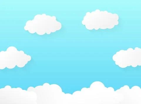 Abstract vivid gradient blue sky with soft clouds pattern design. Stock Illustration