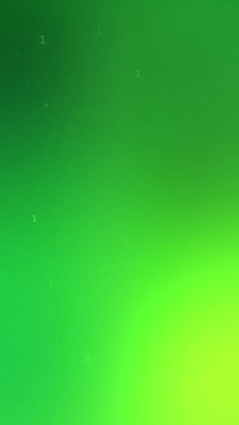 Abstract vivid green gradient background with floating binary digits Stock Footage 341857035