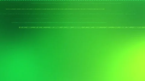 Abstract vivid green gradient background with horizontal binary code Stock Footage 341857086