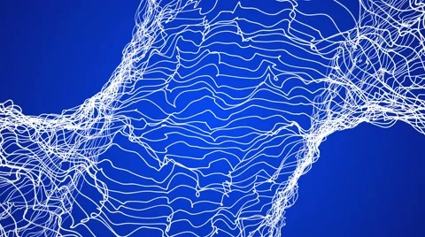 Abstract VJ dancing energy wave dynamic modern style looping  white blue Video stock 58710797