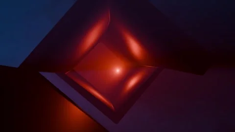 Abstract VJ loop background with a light and three dimensional tunnel of blocks Stock Footage 310049031