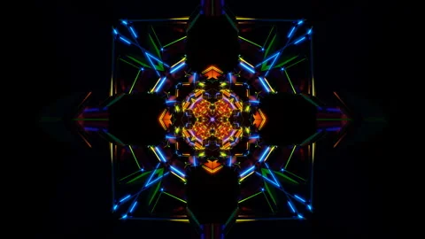 Abstract VJ Loop With Geometric Rotations And Light Pulsations Stock Footage 327531302