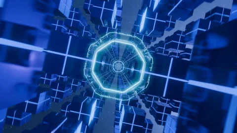 Abstract Vj loop, geometric transparent background, blue quads shapes Vidéo 276440041