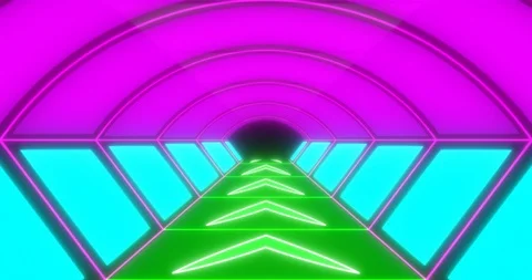 Abstract VJ loop sci-fi futuristic tunnel in Stock Footage 124187298