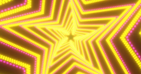 Abstract VJ loop sci-fi futuristic tunnel in rotating star form Stock Footage 124443975