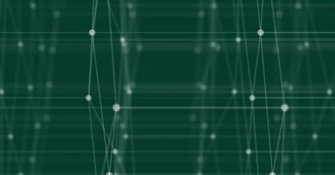 Abstract volatile microcosm. Moving atoms in the form of white dots and struc Stock Illustration