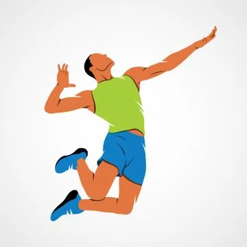 Abstract volleyball player Stock Illustration