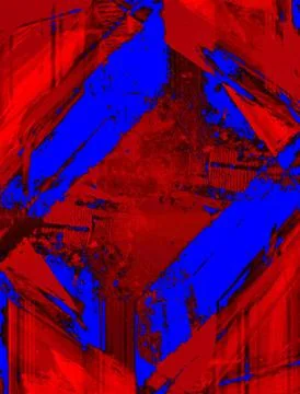 Abstract volumetric background in 3D format, red and blue, in the form of a Stock Illustration