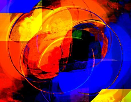 Abstract volumetric background, 3D illustration, with a spectacular combination Stock Illustration