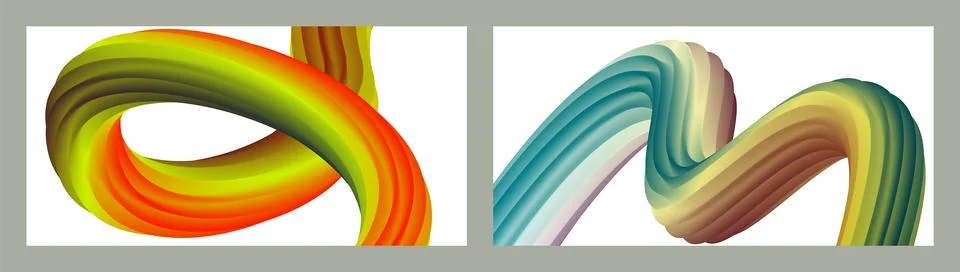 Abstract volumetric background. Cords. set of two illustrations. Toothpaste.. Stockillustratie