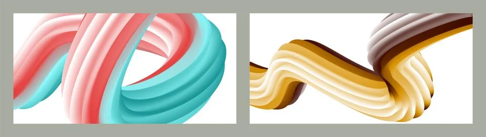 Abstract volumetric background. Cords. set of two illustrations. Toothpaste.. 库存插图