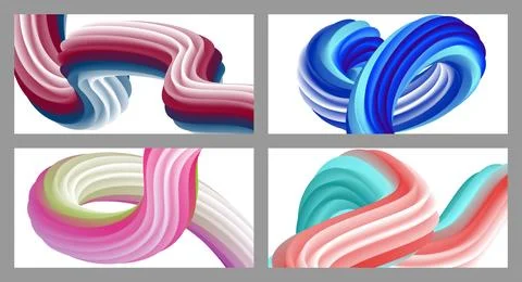 Abstract volumetric background. Cords. set of four illustrations. Toothpast.. Stock-Illustration