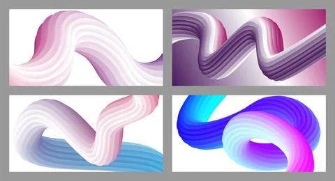 Abstract volumetric background. Cords. set of four illustrations. Toothpast.. Stock Illustration