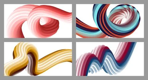Abstract volumetric background. Cords. set of four illustrations. Toothpast.. Stock Illustration