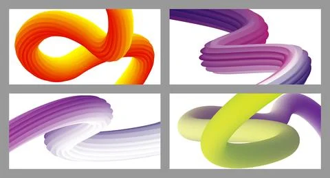 Abstract volumetric background. Cords. set of four illustrations. Toothpast.. Stock Illustration