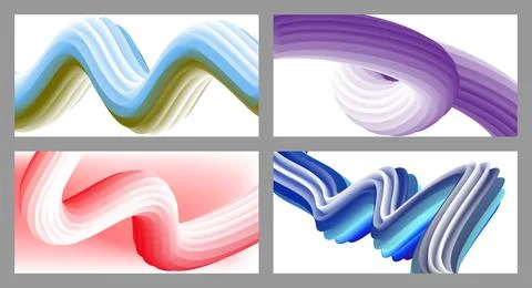 Abstract volumetric background. Cords. set of four illustrations. Toothpast.. Stock Illustration