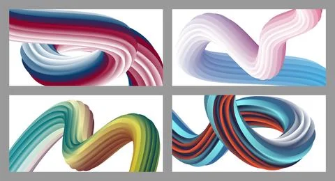 Abstract volumetric background. Cords. set of four illustrations. Toothpast.. Stock Illustration