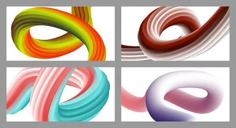 Abstract volumetric background. Cords. set of four illustrations. Toothpast.. Stock Illustration
