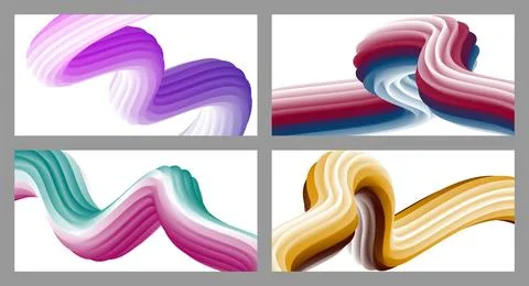 Abstract volumetric background. Cords. set of four illustrations. Toothpast.. Stock Illustration