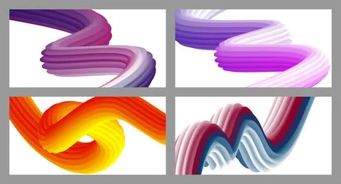 Abstract volumetric background. Cords. set of four illustrations. Toothpast.. Stock Illustration