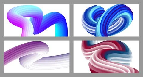 Abstract volumetric background. Cords. set of four illustrations. Toothpast.. Stock Illustration
