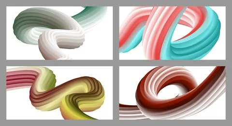 Abstract volumetric background. Cords. set of four illustrations. Toothpast.. Stock Illustration