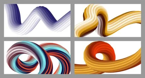 Abstract volumetric background. Cords. set of four illustrations. Toothpast.. Illustration