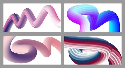 Abstract volumetric background. Cords. set of four illustrations. Toothpast.. Stock Illustration