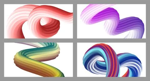 Abstract volumetric background. Cords. set of four illustrations. Toothpast.. Stock Illustration