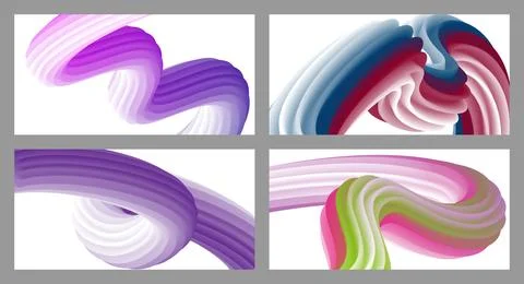 Abstract volumetric background. Cords. set of four illustrations. Toothpast.. Stock Illustration